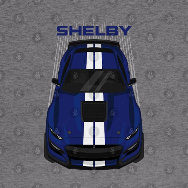 Ford Mustang Shelby GT500 2020-2021 - Kona Blue - White Stripes by V8social